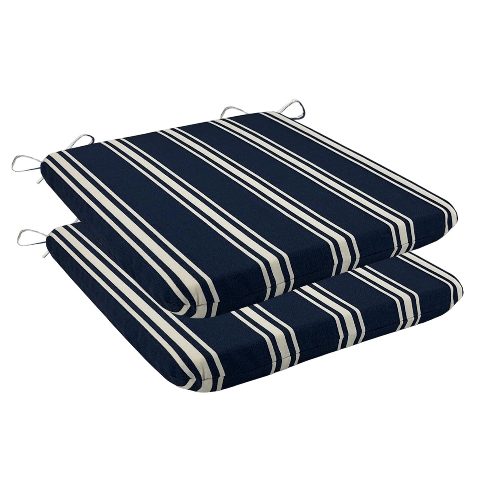 Outdoor Chair Cushions Set of 2, Water Resistant Patio Seat Cushions with Ties 20x18.5x1.6 Inch, Fade Resistant Slipcovers for Garden Patio Furniture Wicker Chairs Bench