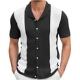 thumbnail image 1 of Mens Camisas de Verano de Punto de Color Sólido Manga Corta Cuello de Vuelta, Ligero Casual Bajo las Camisas para Hombres, 1 of 8