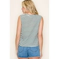 thumbnail image 4 of Staccato Slub Striped Top - Sm, Dark Green, 4 of 5