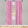 thumbnail image 3 of Ambesonne Romantic Window Curtains, Hearts Valentine's Day, Each 28" W x 95" L, Pink and Magenta, 3 of 3