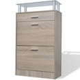 thumbnail image 5 of vidaXL Shoe Cabinet with a Drawer and a Top Glass Shelf Wood White, 5 of 6