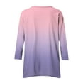 thumbnail image 5 of aidice 3/4 Length Sleeve Womens Tops Casual Round Neck Shirts Loose Comfy Gradient Color Tee Shirts, 5 of 6