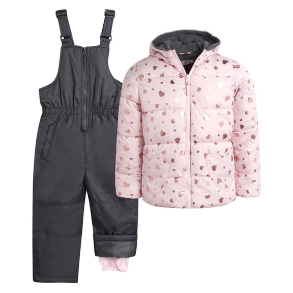 Pink Platinum Girls Snowsuit Set - Insulated Ski Jacket and Snow Pants Overall Bibs for Girls 2 Piece