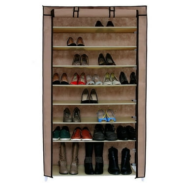 Simple Houseware 6-Tier Shoe Rack Storage Organizer w/ Side Hanging Bag ...