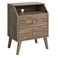 thumbnail image 2 of Home Square 2 Drawer Cubby Wood Nightstand Set in Drifted Gray (Set of 2), 2 of 7