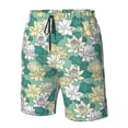 thumbnail image 4 of Cauagu Lotus Flower1 Print Men's Swim Trunks,Hawaiian Bathing Suit Swimsuits Beach Shorts with Pockets for Men Quick Dry Swimming Board Shorts-Small, 4 of 6