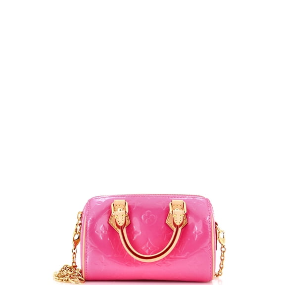 Pre-Owned Chain Speedy Bandouliere NM Bag Limited Edition Valentine Monogram Vernis Nano By Rebag