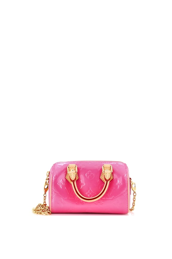 Pre-Owned Chain Speedy Bandouliere NM Bag Limited Edition Valentine Monogram Vernis Nano By Rebag
