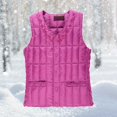 thumbnail image 2 of Fiaer Womens Button Vest Sleeveless Fashion Solid Color Plaid Tanks Slim Fit Warm Button down Tops Pockets Pink One Size, 2 of 3