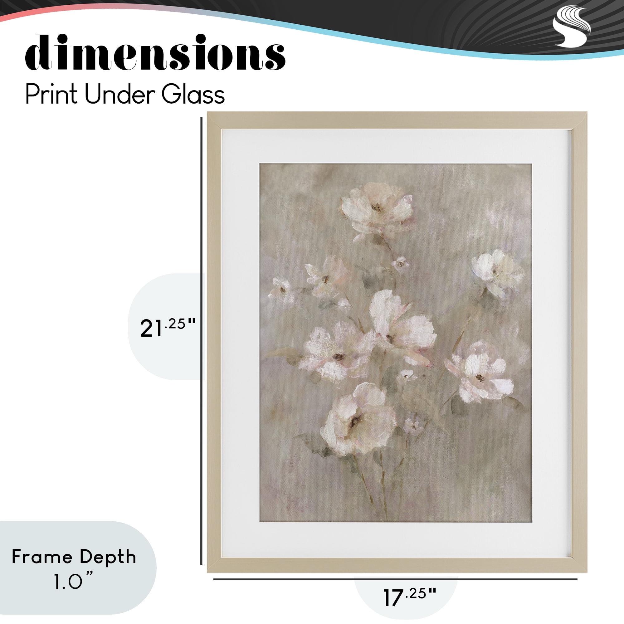 Stupell Industries Delicate Blush Floral Arrangement Birch Framed Print Under Glass, design by Carol Robinson