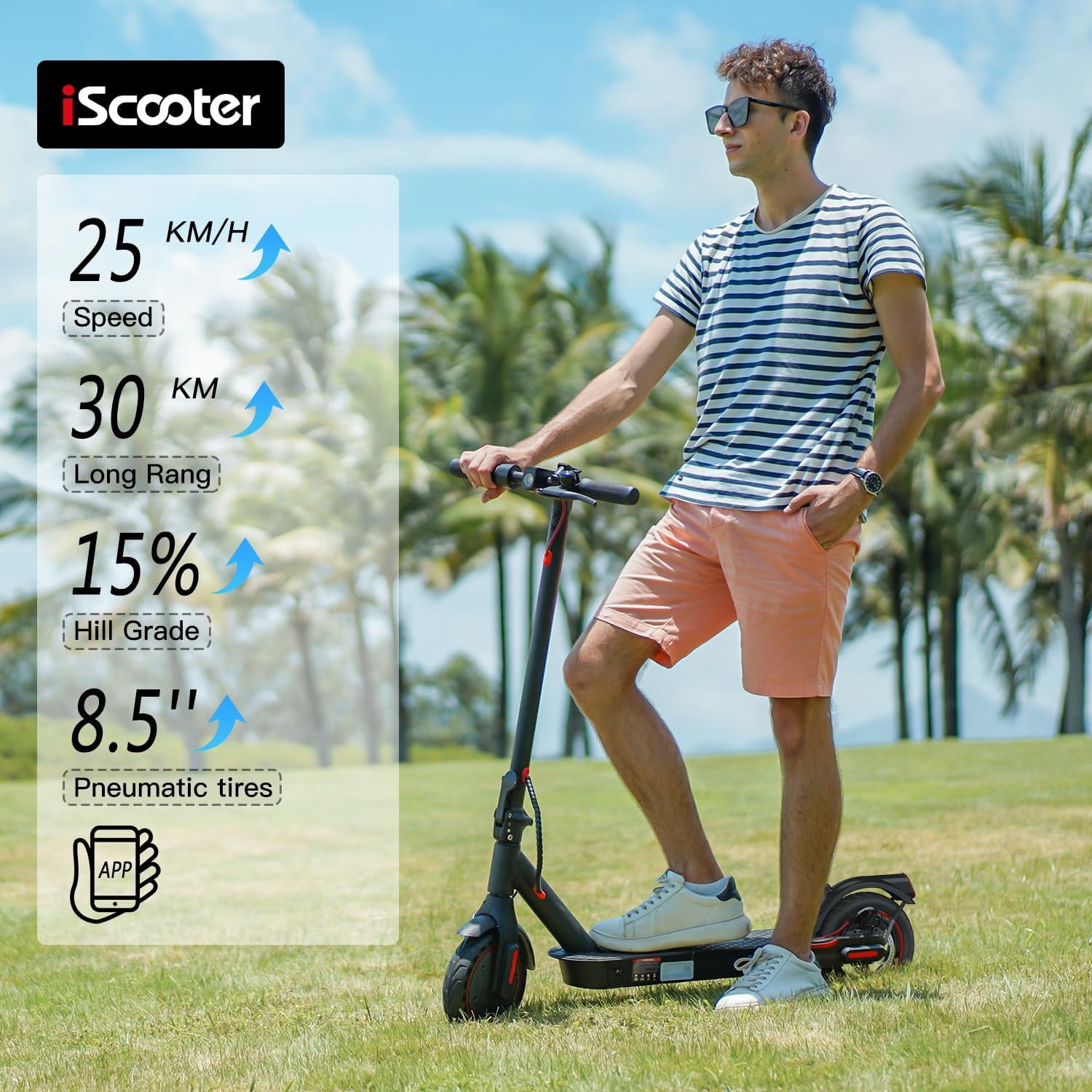 Trottinette Électrique I9 Adulte - Moteur 350W, Autonomie 25 Km - Noire