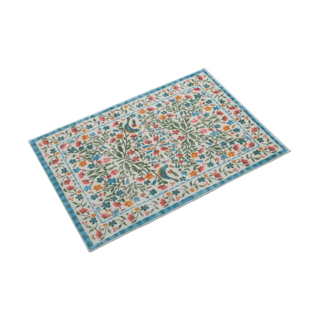 Bohemian Style Washable Bathroom Carpet Soft Non- Shower Mat With Cute Bird Design For Home