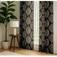 thumbnail image 4 of Vargottam 84 Inch Rod Pocket/Back Tab Cotton Curtains for Windows and Doors - Light Filtering Cotton - Light Filtering Drapes For Doors - Set of 2 Panels, 52"x84" - Floral Block Pattern (Brown), 4 of 8