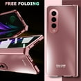 thumbnail image 6 of Compatible Samsung Galaxy Z Fold 4 5g Case with Screen Protector & Hinge Protection,Frosted Electroplating Protective Cover Case Non-Fingerprint Cases for Samsung Z Fold 4 Phone Case Rose Gold, 6 of 7