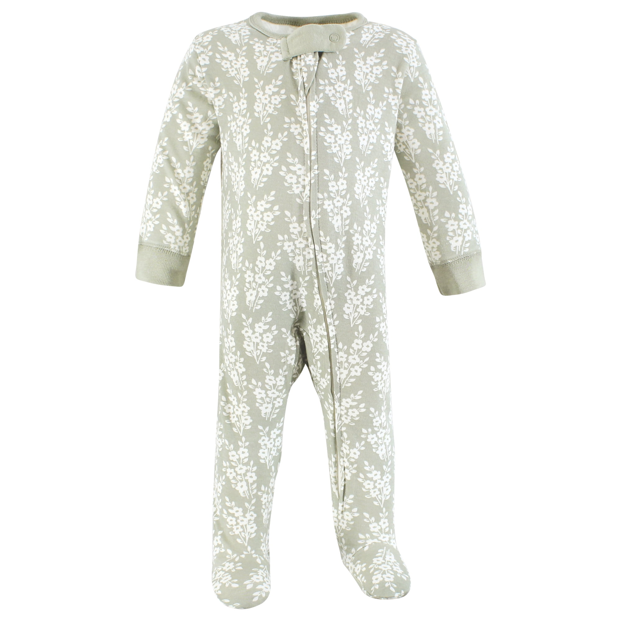 Touched by Nature Baby Girls Organic Cotton Sleep and Play, Soft Wildflower, 3-6 Months