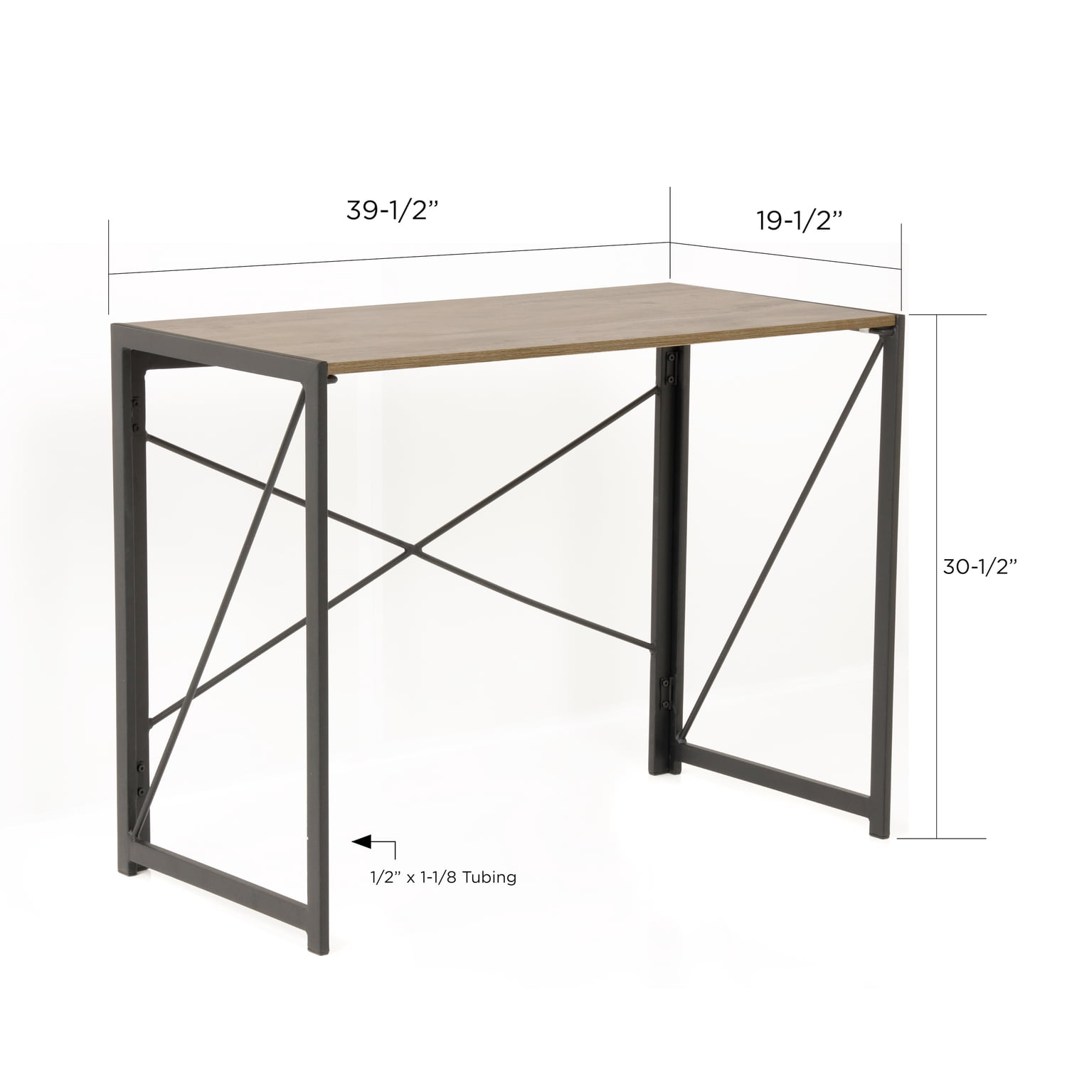 OS Home and Office Furniture 39.5" Contemporary Wood Writing Desk in Sewn Oak