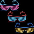 thumbnail image 3 of Gafas LED de neón para fiesta, gafas parpadeantes con cable EL, gafas luminosas brillantes, regalo novedoso, gafas de sol brillantes, suministros de luz brillante, 3 of 4