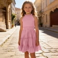 thumbnail image 6 of Ruyang Teen Girls Halter Sleeveless Dresses Ruffle Hem Slim Fit A-Line Swing Dresses Summer Trendy Solid Casual Breathable Skirts, 6 of 7