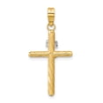 thumbnail image 4 of Finest Gold 14K & White Rhodium Polished & Textured INRI Crucifix Cross Pendant, 4 of 4