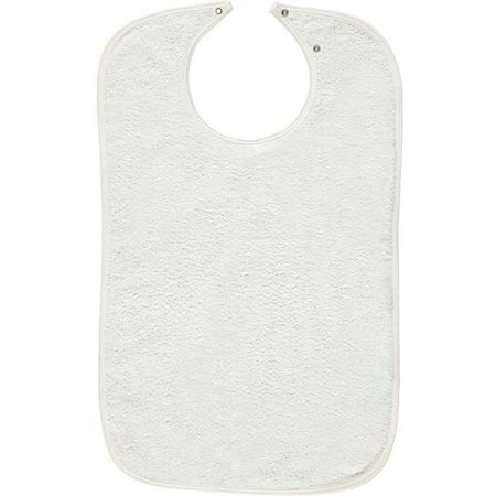 True Adjustable Snap - Nobles 6 Terry Adult Bibs/Clothing Protector with Vinyl Barrier Size 18