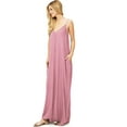 thumbnail image 2 of Love Stitch Women's Light Billowy Cocoon Side Pockets Maxi Dress (Mauve, Small-Medium), 2 of 3