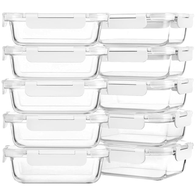 Recipientes de vidrio para preparación de comidas M MCIRCO 650 ml (paquete de 10)