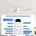 thumbnail image 3 of Sofucor Ceiling Fan 52 Inch Ceiling Fans with Lights Remote Control, Outdoor Low Profile White Ceiling Fan with Light 6-Speed 3 CCT Dimmable 3-Timer 5 ABS Blade, 3 of 12