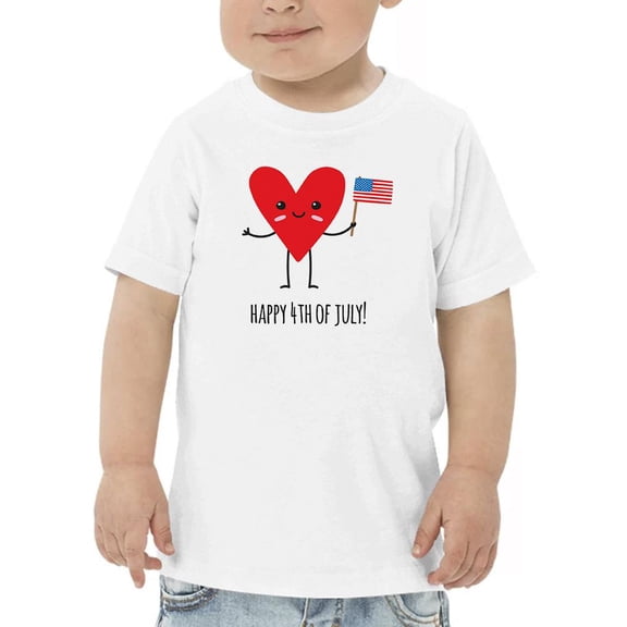 Happy 4Th Of July Heart T-Shirt Toddler -Image by Shutterstock, 4 Toddler