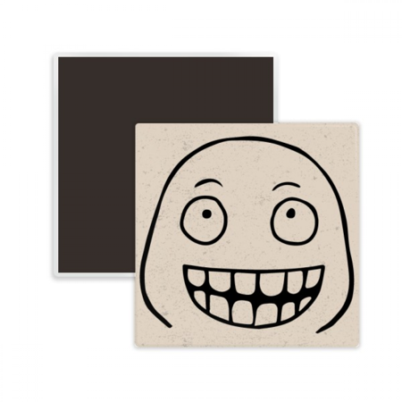 

Silly Sle Black Happy Pattern Square Ceracs Fridge Magnet Keepsake Memento