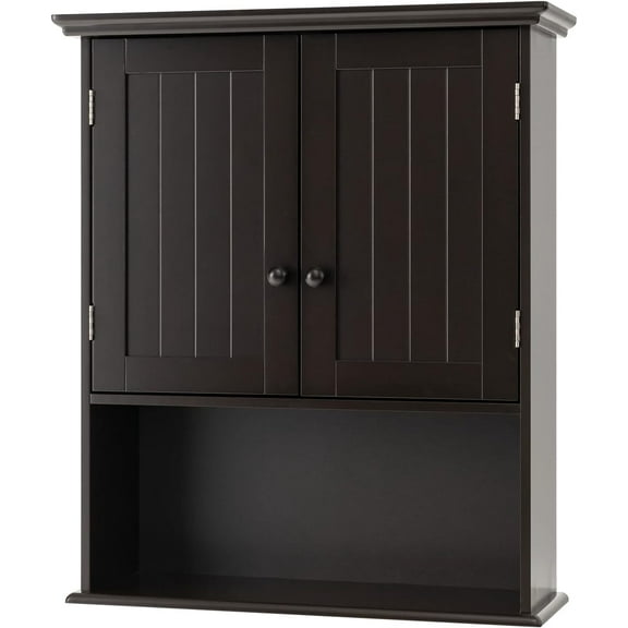 ZYPPP 28" H x 23.5" W Wall Mount Medicine Cabinets with Adjustable Shelf and 2-Door for Bathroom Laundry Living Room-Brown