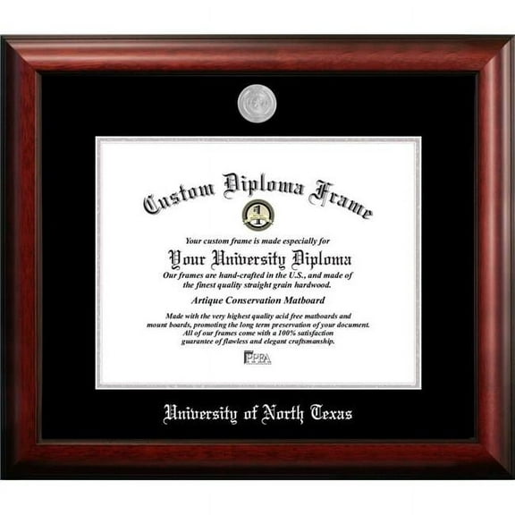 University of North Texas 14w x 11h Silver Embossed Diploma Frame