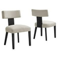 thumbnail image 2 of Nalani Dining Chairs - Set of 2 in Heathered Weave Ivory Black, 2 of 10