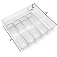 thumbnail image 2 of cisilov Plastic Silverware Organizer 6 Pack, Acrylic Kitchen Utensil Organizer for Drawer, Drawer Organizer for Makeup, Utensils, Clear, 2 of 7