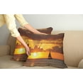 thumbnail image 3 of Ambesonne Ocean Throw Pillow Cover 2 Pack, Ocean Boat Freedom Theme, 24", Marigold Dark Orange, 3 of 6