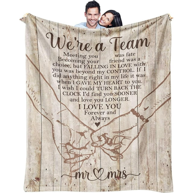 LHSHID Wedding Gifts for Couples Anniversary Marriage Gift for Mr Mrs Married/Newlywed Couple Gift Ideas Mr. and Mrs. Gifts for Couple Unique Mr Mrs Throw Blanket 50x60in