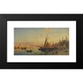 thumbnail image 2 of Hermann David Salomon Corrodi 18x11 Black Modern Framed Museum Art Print Titled - Capriccio View of the Golden Horn, Constantinople, 2 of 5