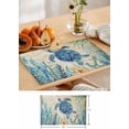 thumbnail image 6 of Ocean Theme Placemats Set of 4 Washable Blue Turtle Design Heat Resistant Non-Slip Placemat Cute Animal Pattern Place Mats Kitchen Dining Table Decor for Durable Linen Table Mats, (13"x 19"), 6 of 6