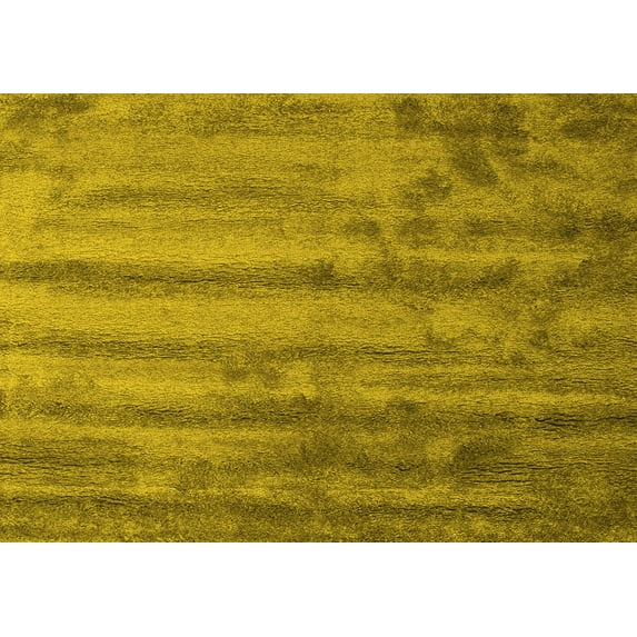Ahgly Company Machine Washable Indoor Rectangle Abstract Yellow Contemporary Area Rugs, 2' x 5'