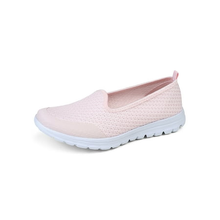

Gomelly Women Flats Slip On Walking Shoes Breathable Mesh Loafers Pink 5.5