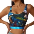 thumbnail image 1 of Balery Ice Blue Ocean Sea Turtle Sujetadores deportivos con espalda cruzada para mujer, acolchados, sin costuras, de alto impacto, ideales para yoga, gimnasio, entrenamiento y fitness.-XX-Large, 1 of 8