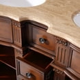 thumbnail image 4 of 48" Travertine Stone Countertop Bathroom Double Sink Vanity Lavatory Cabinet, 4 of 9