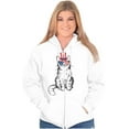 thumbnail image 3 of Cat Lovers Patriotic American Kitty Unisex Fleece Graphic Zip Up Hoodie Brisco Brands 2X, 3 of 5