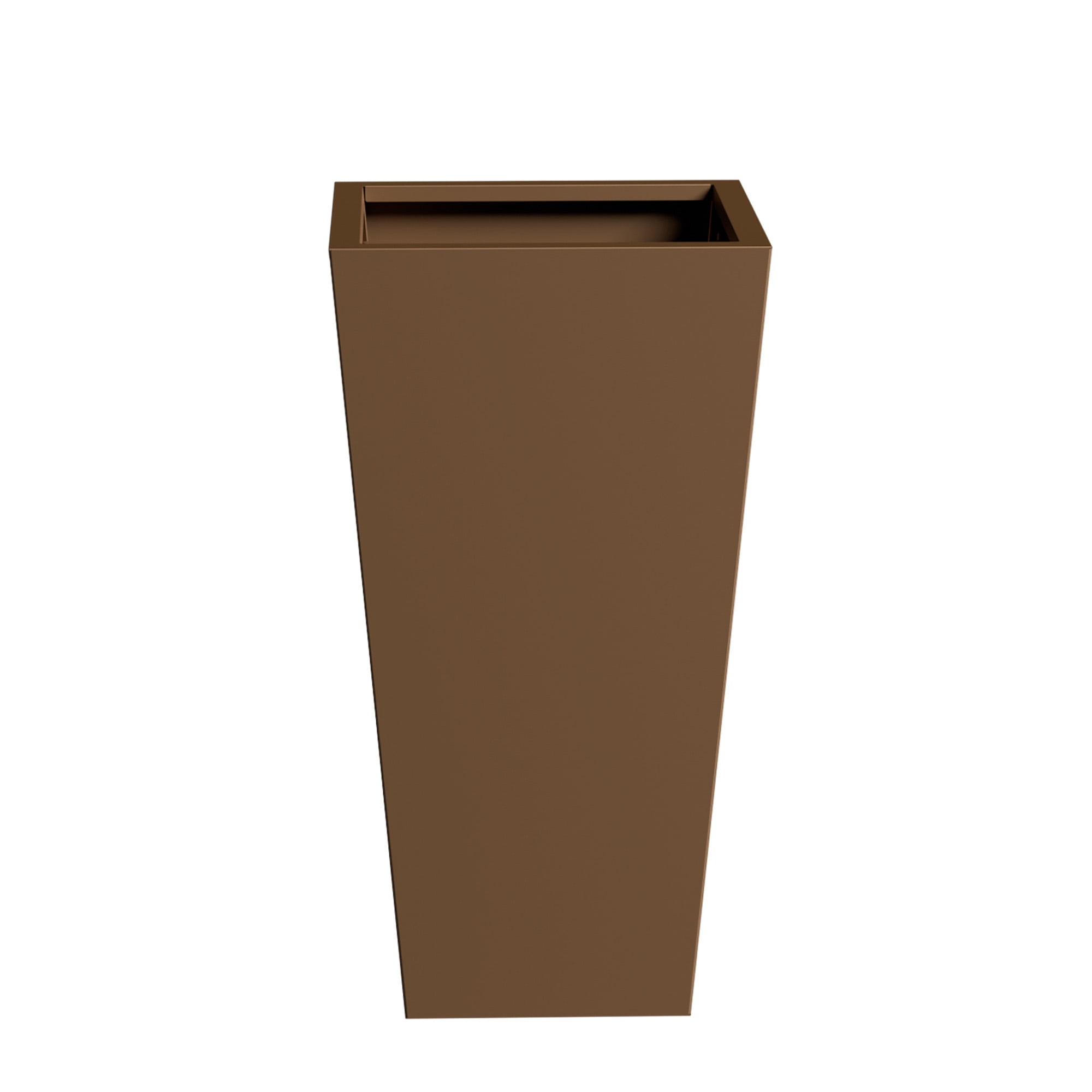 MAYEERTY 28*15*15" Brown Modern Metal Cone Planter with Inner Shelf for Outdoor Gardening, Patio & Balcony