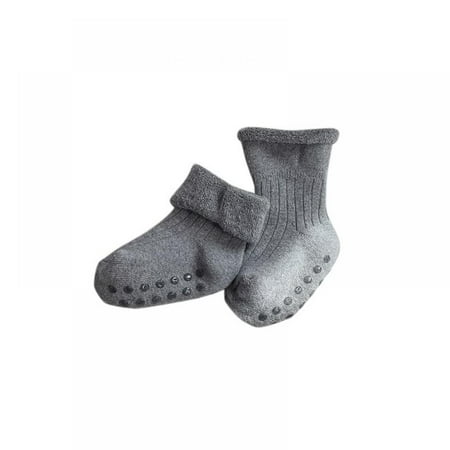 

BULLPIANO Baby Crew Socks with Grips Unisex Toddler Infant Kids Cotton tube Socks 0-3 Years(1pair)