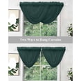 thumbnail image 5 of Waterfall Valances for Windows, Pure Dark Green Kitchen Sheer Valance Curtains, Simple Solid Color Rod Pocket Elegant Swag Valances for Living Room Bedroom, 47.2"x38.5", 2 Panel, 5 of 8