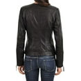 thumbnail image 2 of New Women's Black Leather Motorcycle Biker Jacket 100% Genuine Soft Lambskin W652, 2 of 3