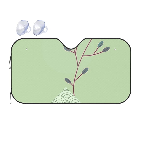 YFYANG Front Windshield Sun Shade, Green Spring Forest Foldable Car Visor for Cars, Trucks, SUVs, Medium