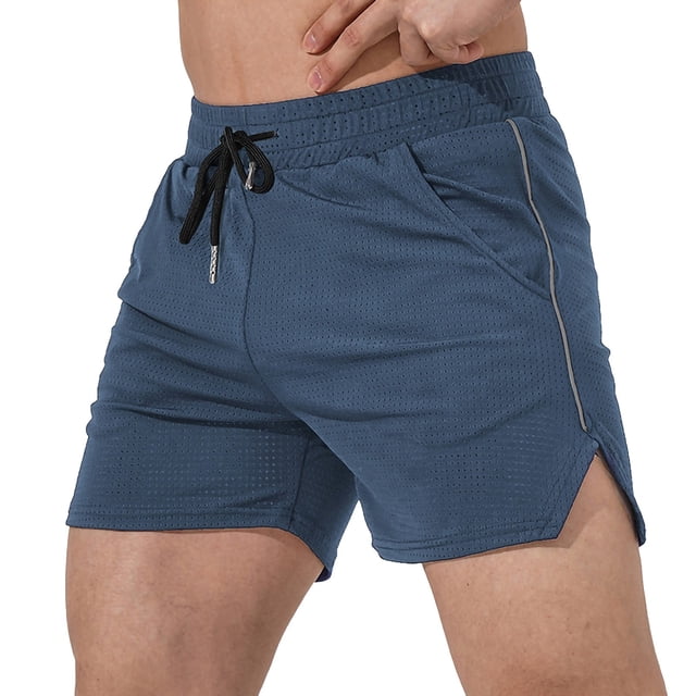 Plebaso Mens Workout Gym Shorts Mesh Breathable Running Shorts Activewear Training Shorts with Pockets