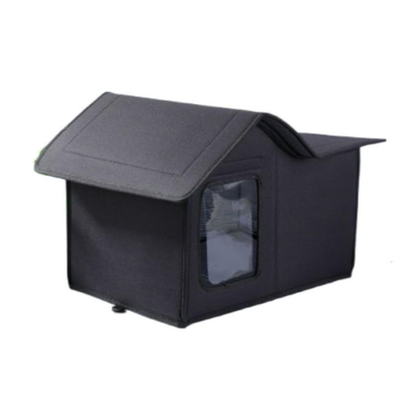 Refugio para gatos al aire libre para todas Refugio para gatos de invierno Casa para gatos para jardín interior Patio trasero Cachorro negro