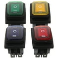 thumbnail image 1 of KAKOWELY 4Pcs Rocker Toggle Switch On-Off-On 6 12V DC Car Boat Automobiles Waterproof LED Latching Switches (Blue, Red, Green, Yellow Lights),1.65X"X1.5"X1.1", 1 of 4